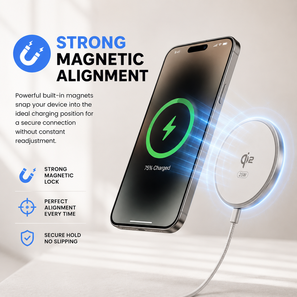 Ultra-Slim Portable USB-C Magnetic Charger