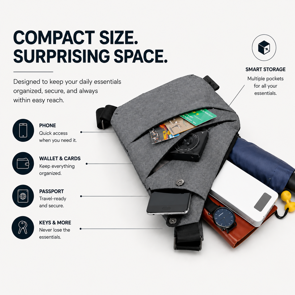 Anti-Theft Crossbody Sling Bag