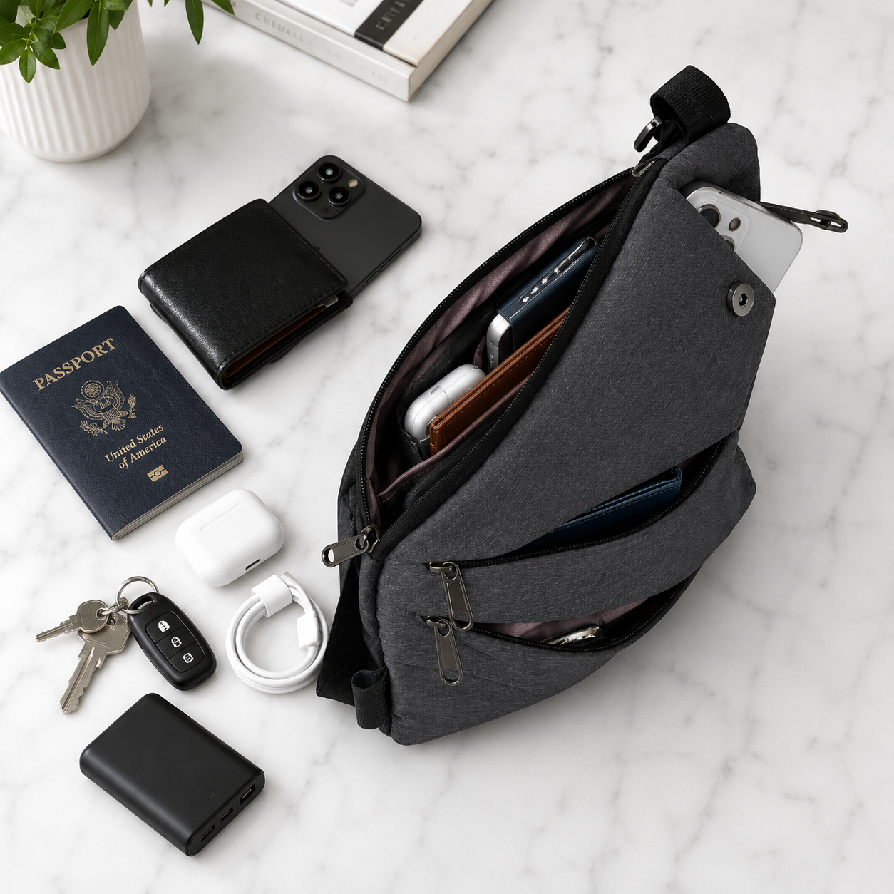Anti-Theft Crossbody Sling Bag